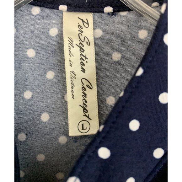 Lot of 2 Tops Perception +  JKLA SL Tunic Size L Dot and Tropical Resort 8839 - Picture 4 of 11